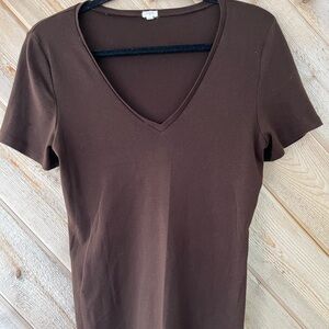 J crew V-Neck Brown Women's Top